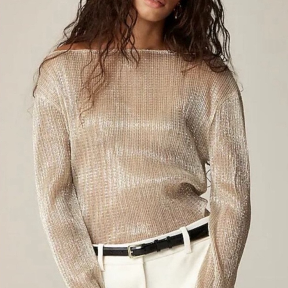 J.Crew Sheer Glitter Women's Top